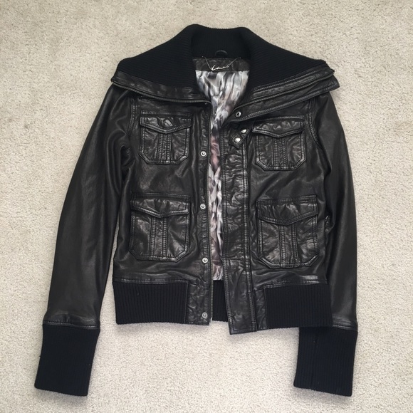 Line brand Black Lambskin soft leather jacket XS - Picture 2 of 8